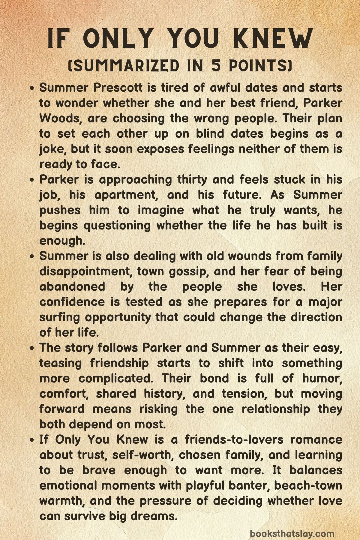 If Only You Knew Summary