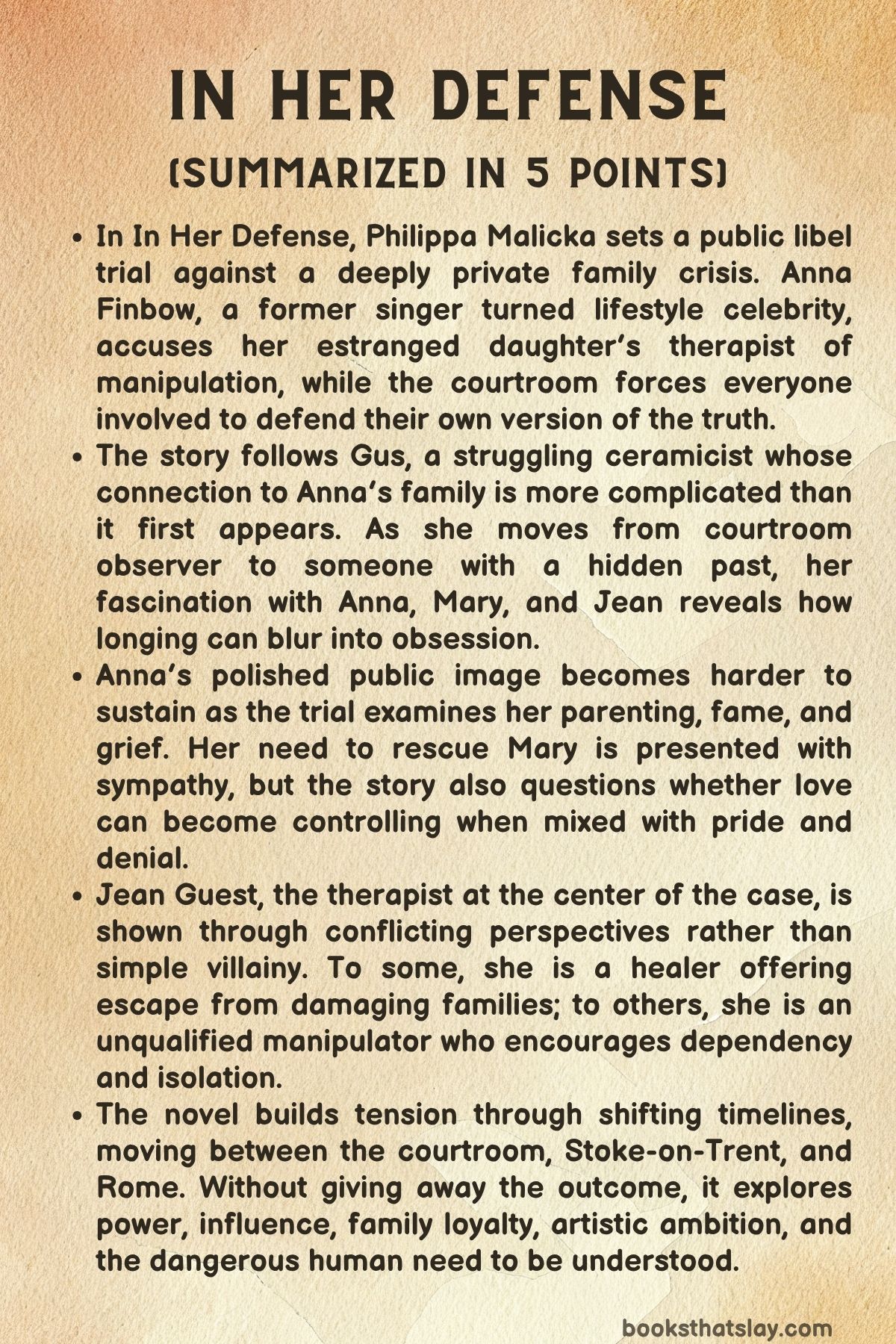 In Her Defense Summary
