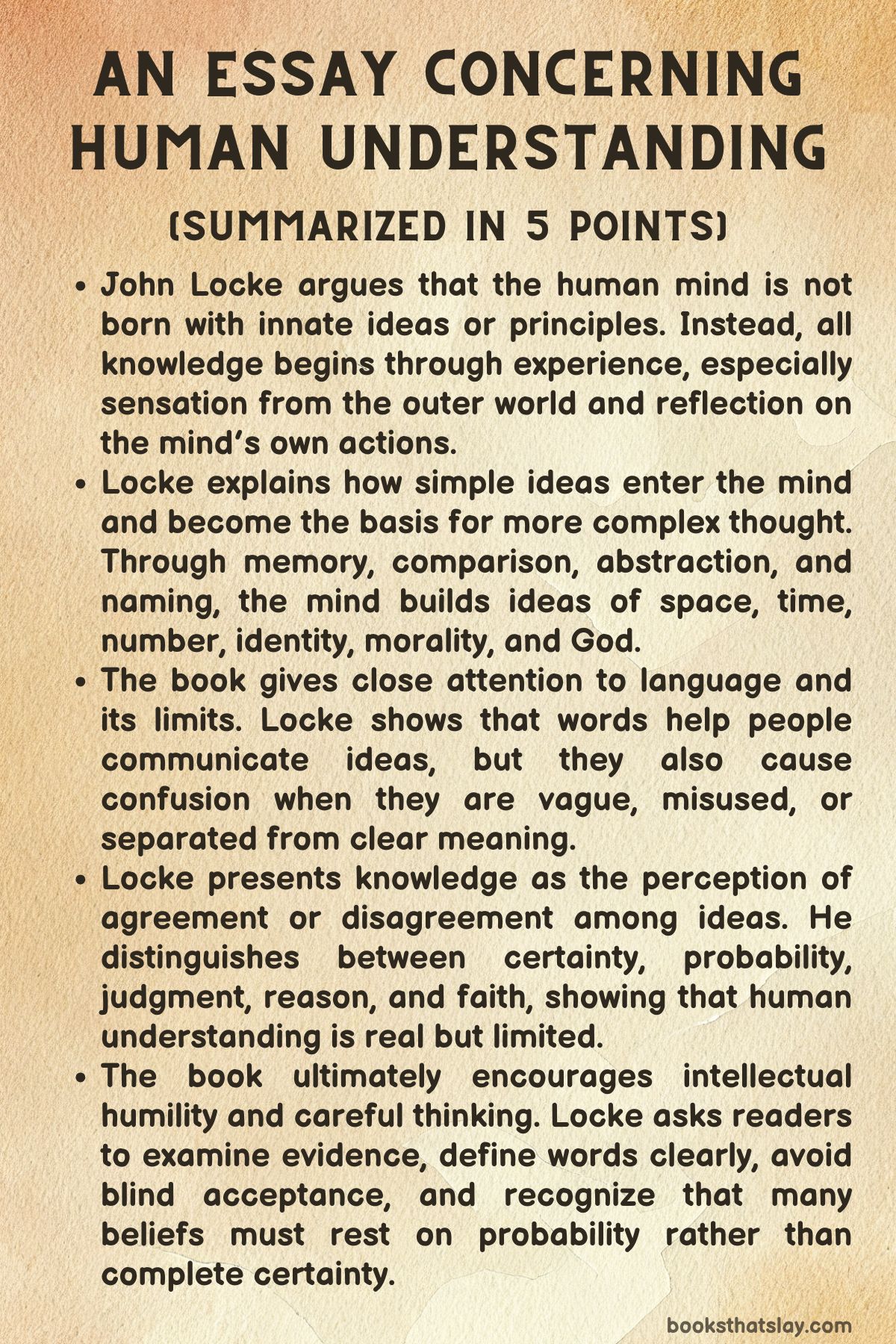 An Essay Concerning Human Understanding Summary