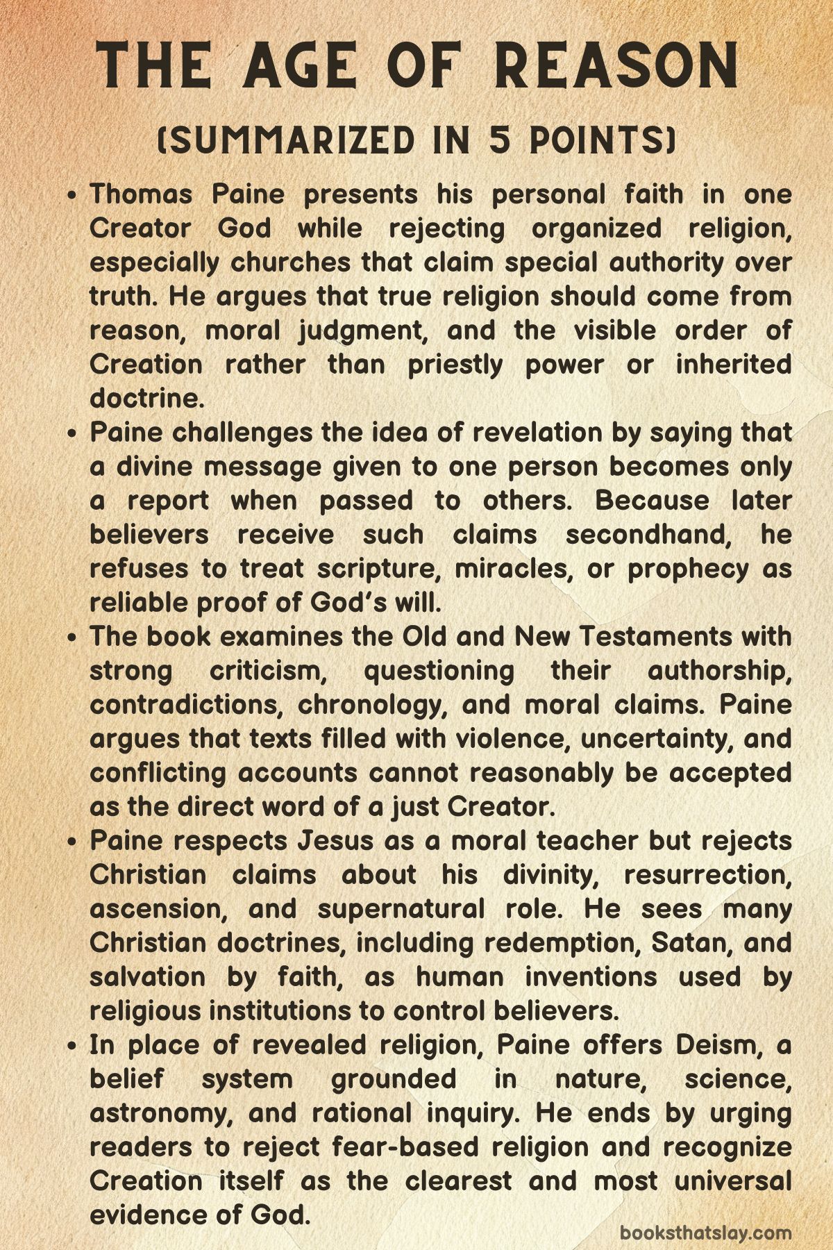 The Age of REason Summary