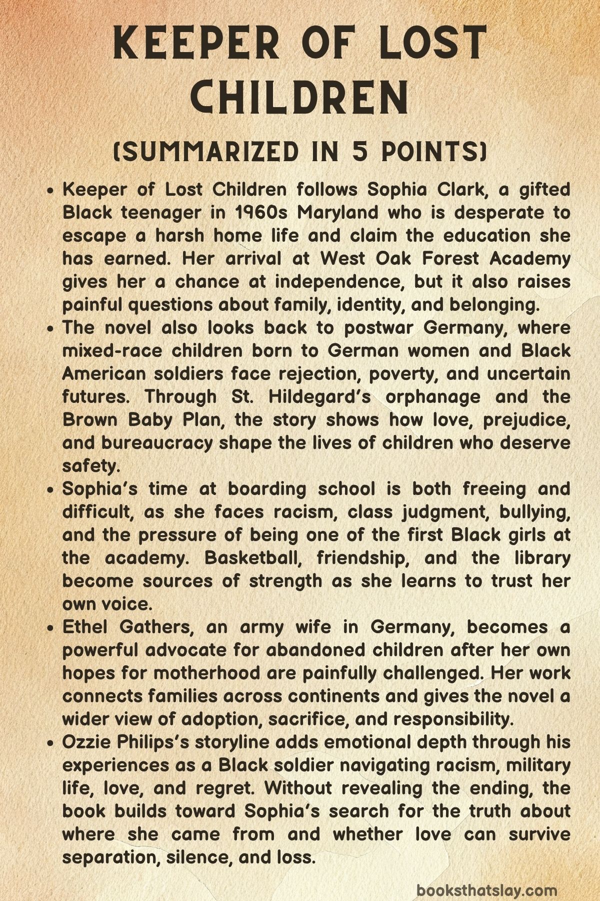 Keeper Of Lost Children Summary