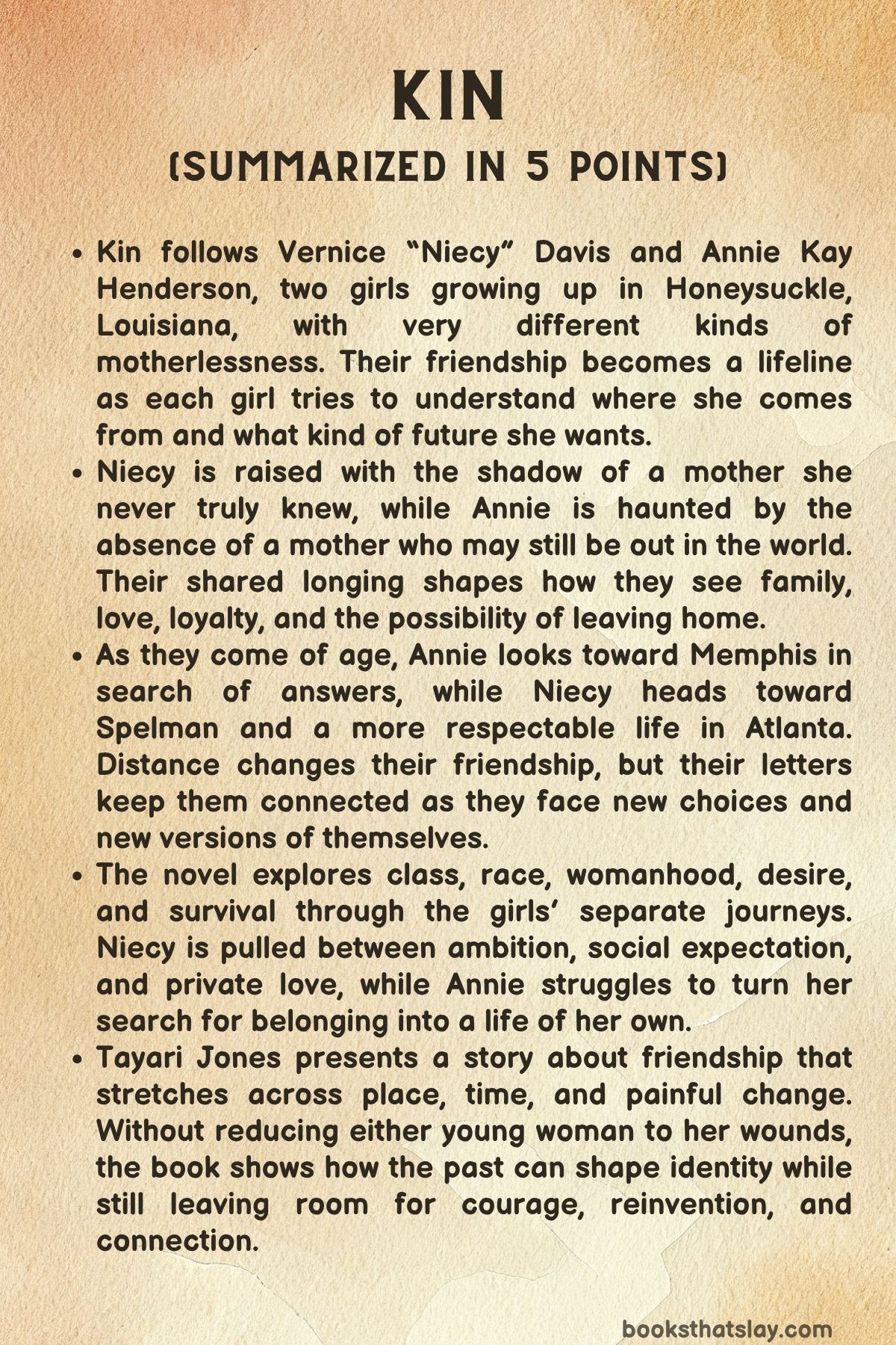 Kin by Tayari Jones Summary