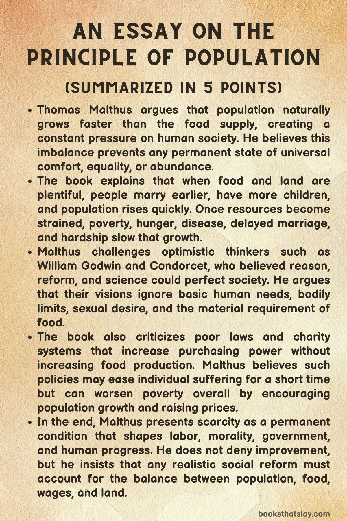 An Essay on the Principle of Population Summary 