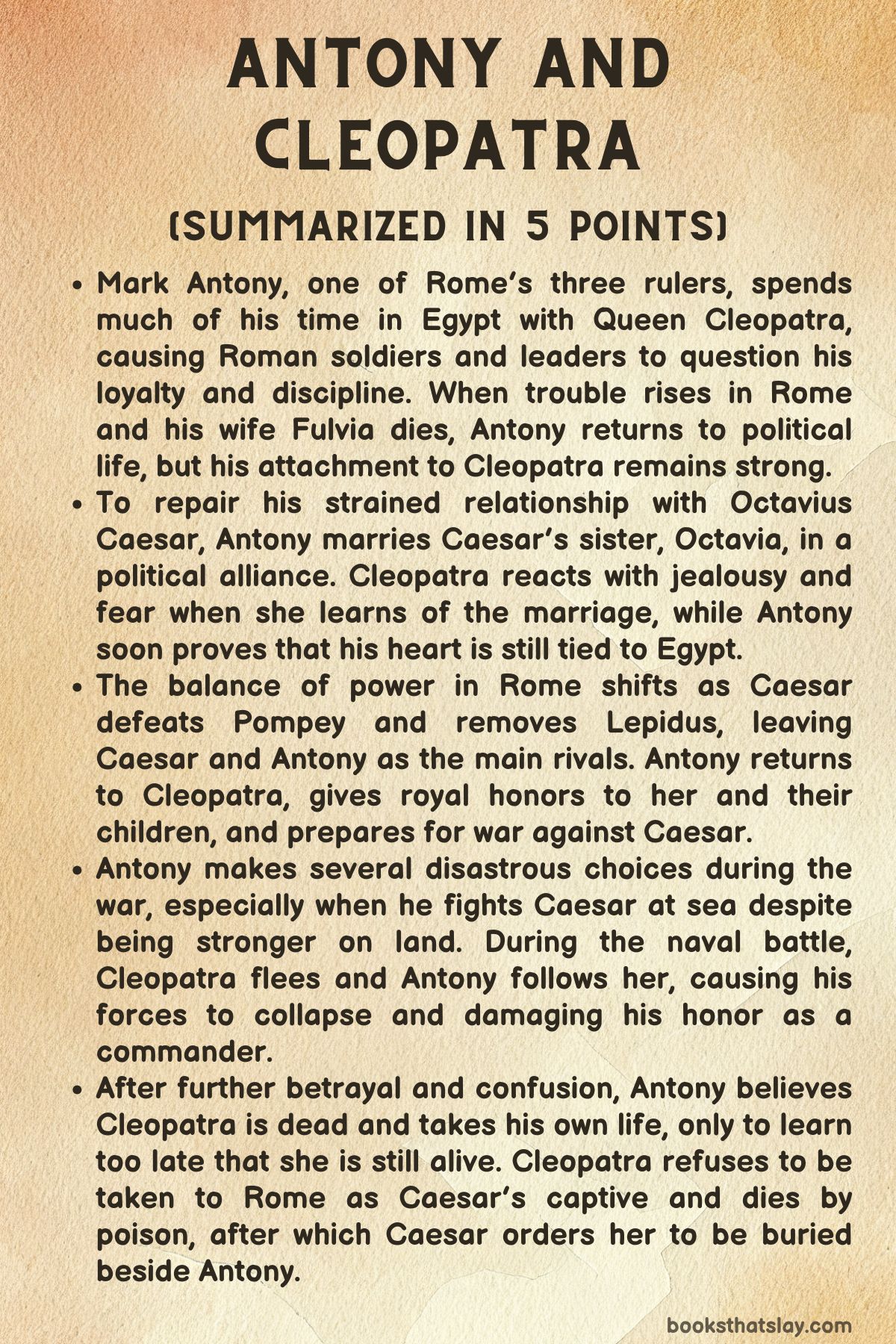Antony and Cleopatra Summary