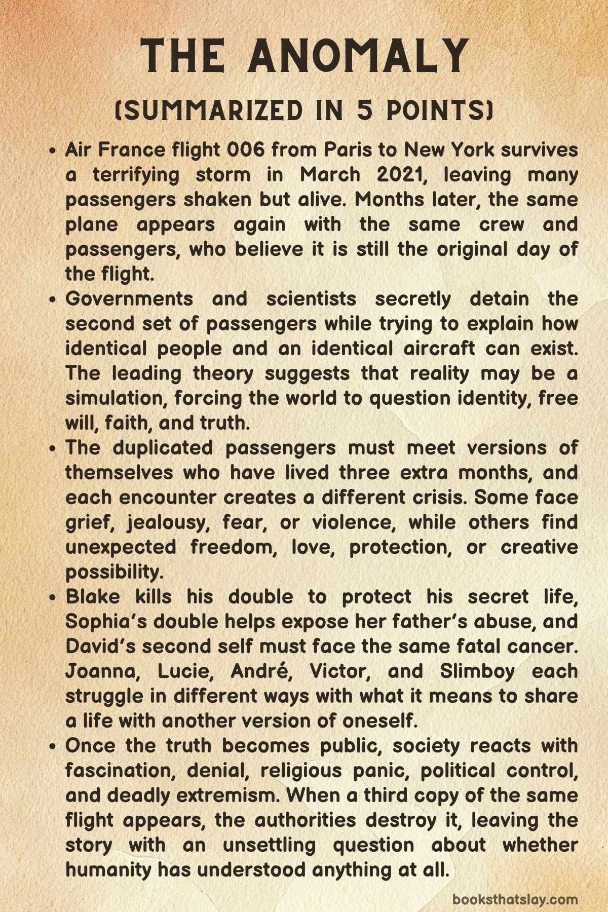 The Anomaly by Hervé Le Tellier Summary
