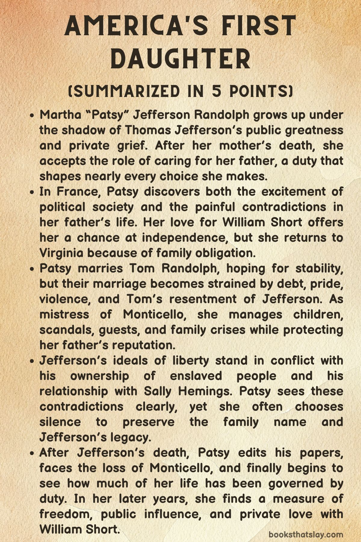 America's First Daughter Summary