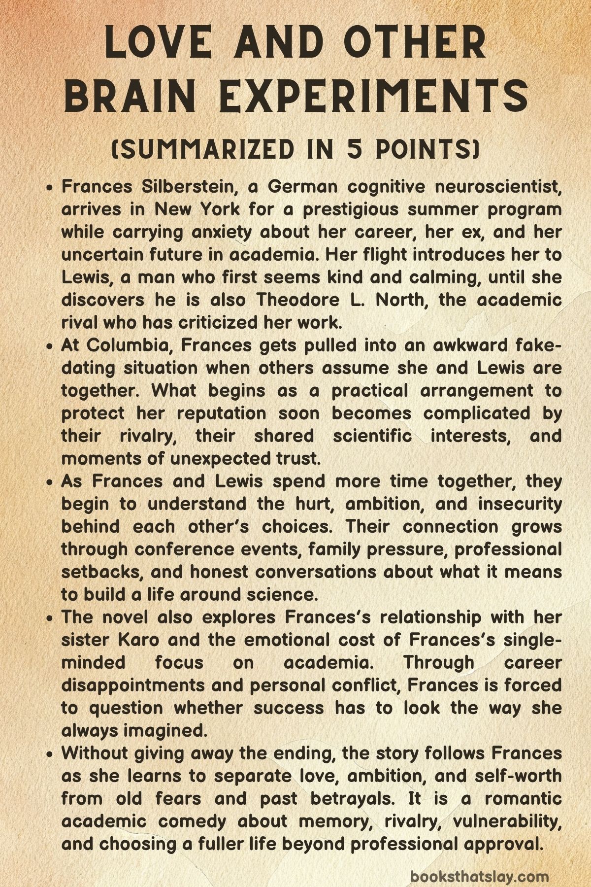 Love and Other Brain Experiments Summary
