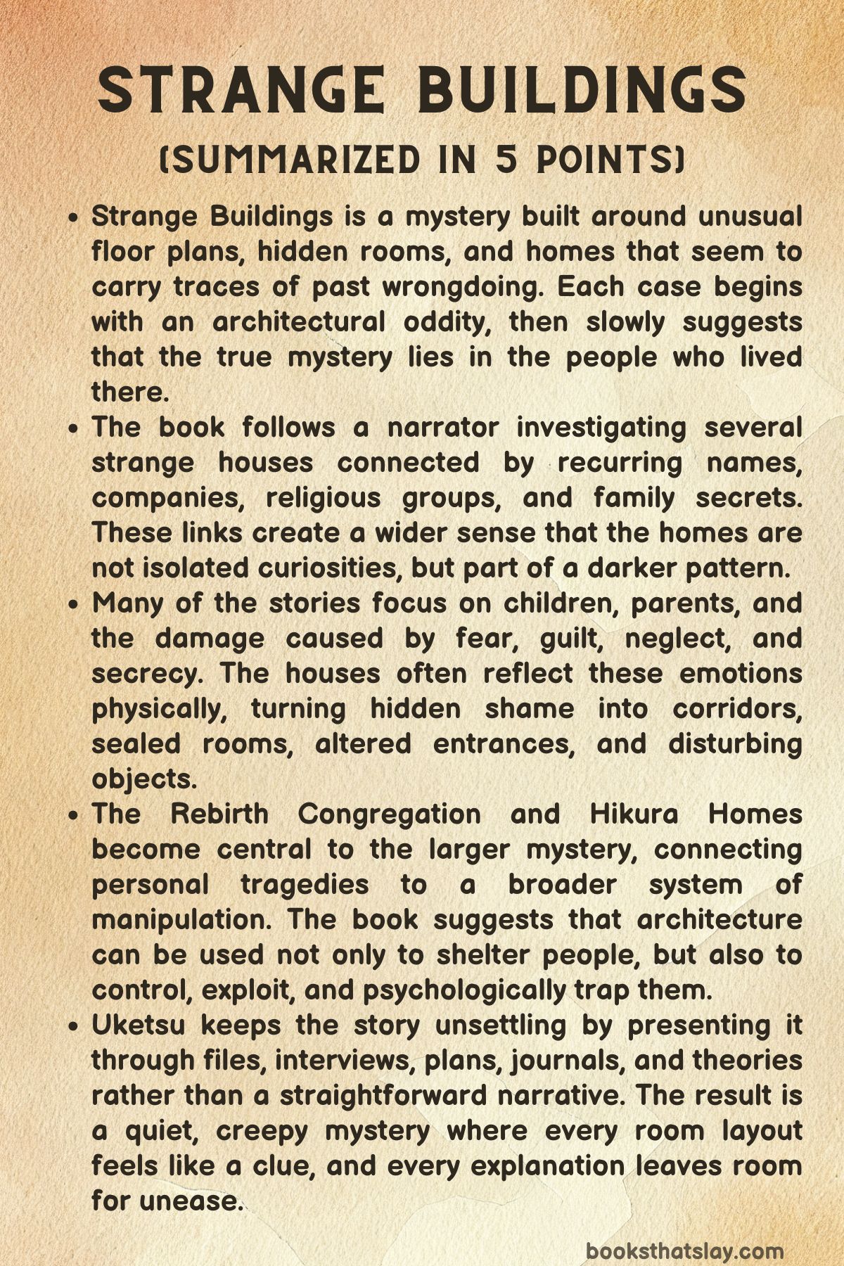 Strange Buildings Summary