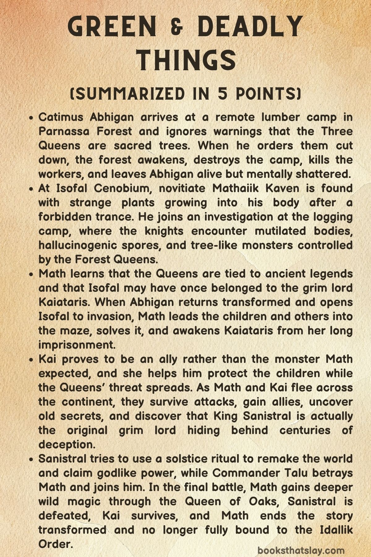 green and deadly things summary