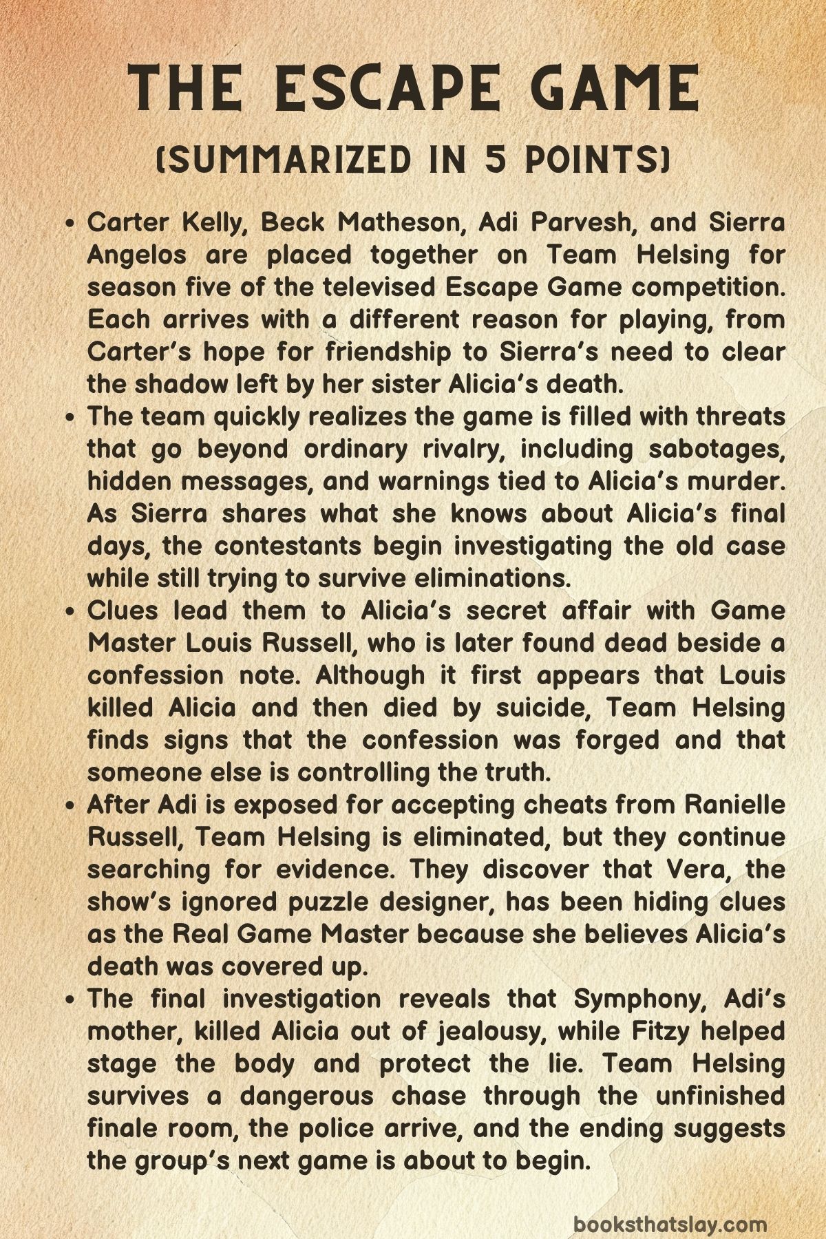 the escape game summary