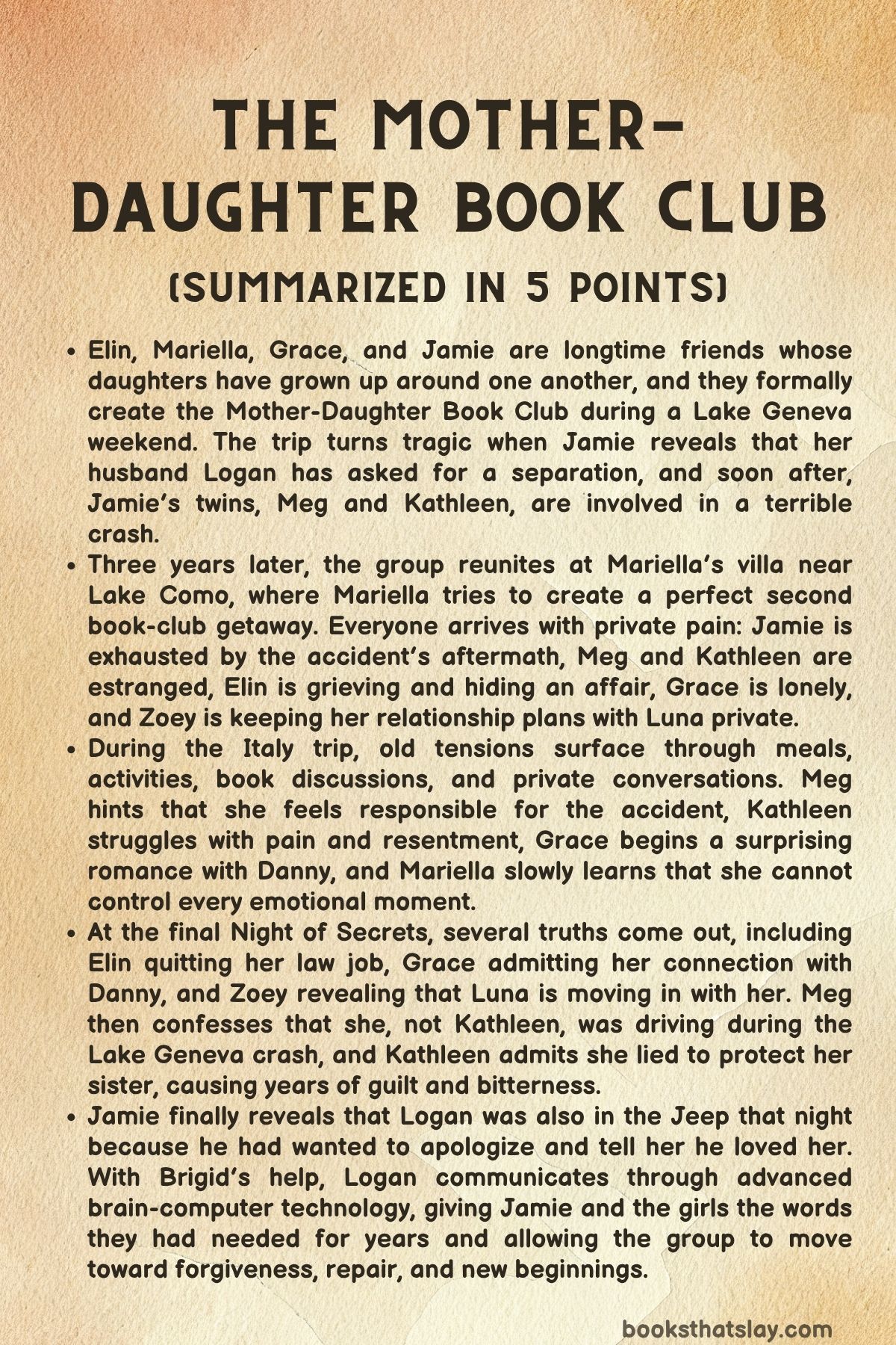 The Mother-Daughter Book Club Summary