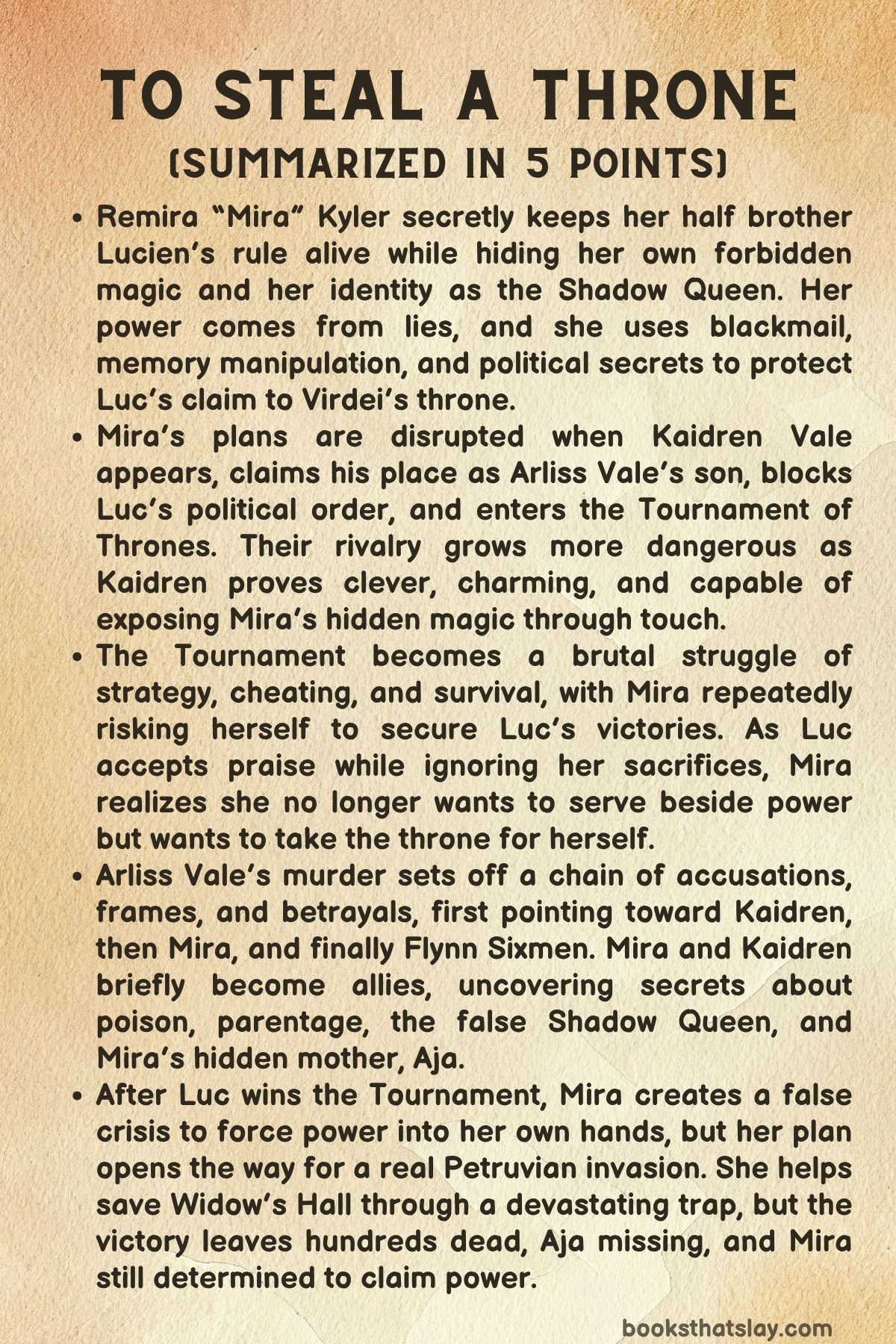 To Steal a Throne Summary