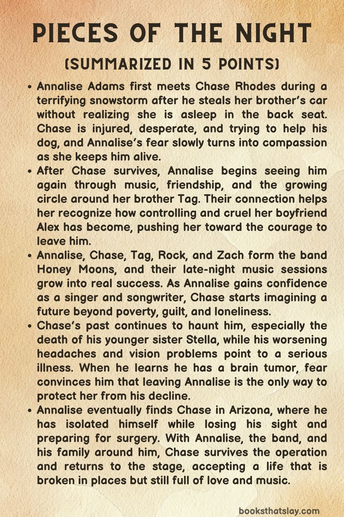 pieces of the night summary
