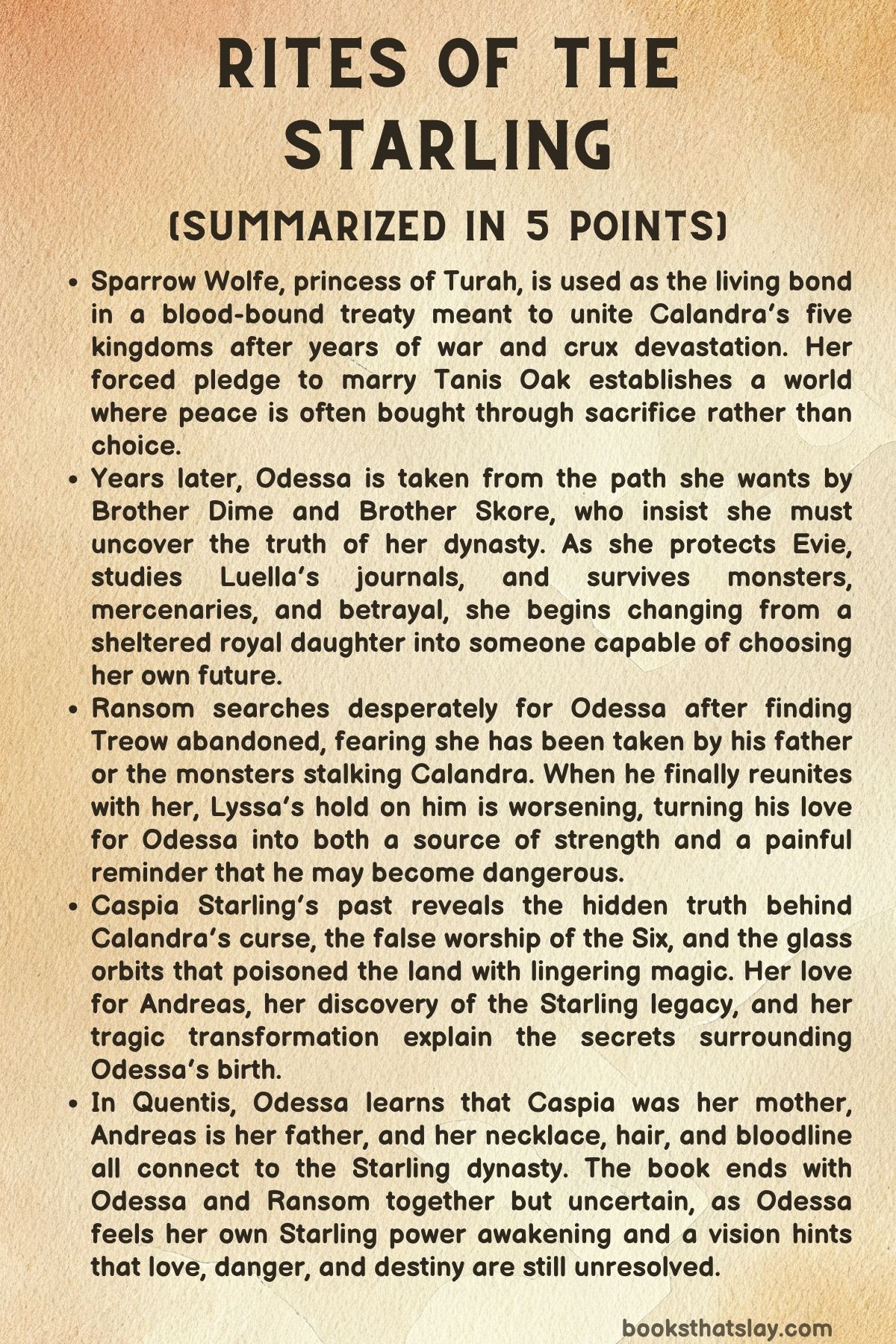 Rites of the Starling Summary