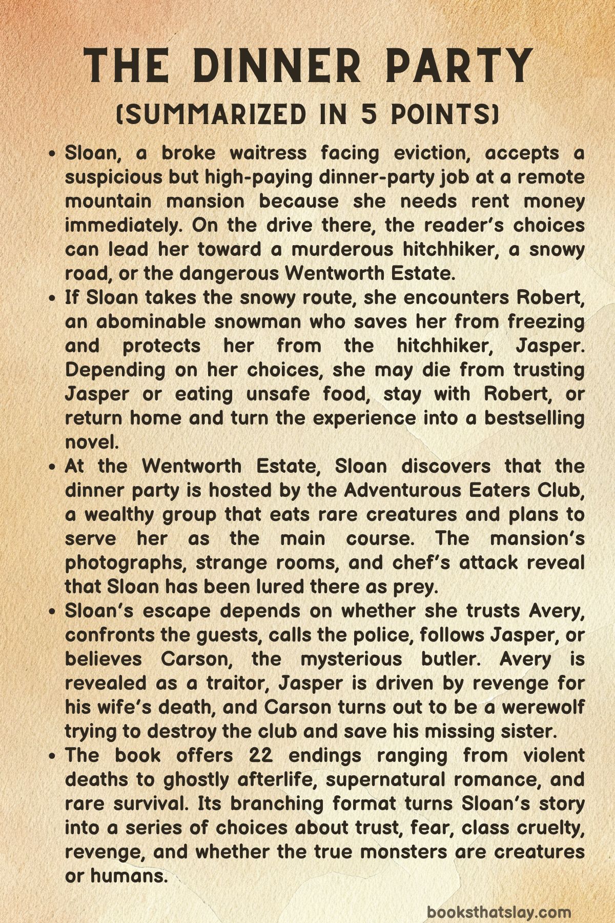 the dinner party summary